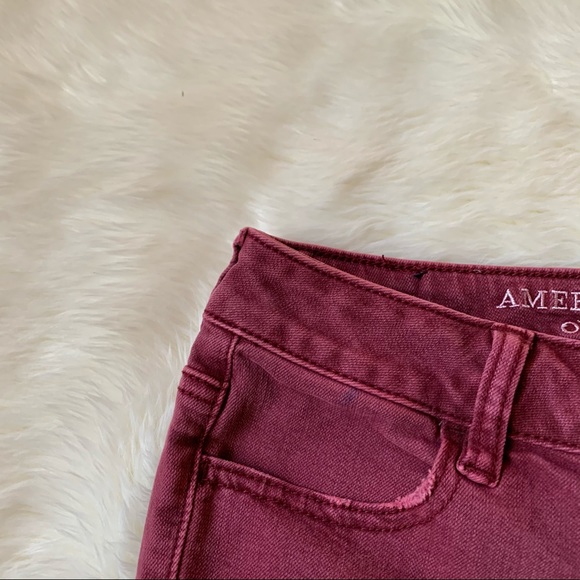 American Eagle Red Jegging Crop Size 0 - Picture 2 of 12